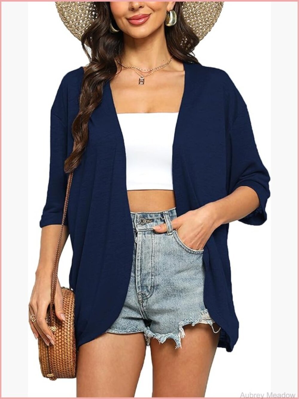 Lightweight Short Sleeve Kimono Cardigan Beach Cover Up Cardigan